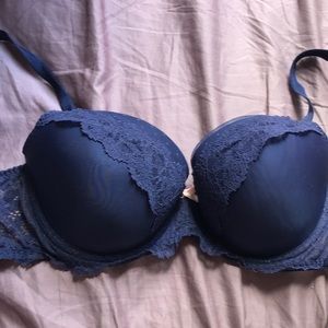 Blue lace bra